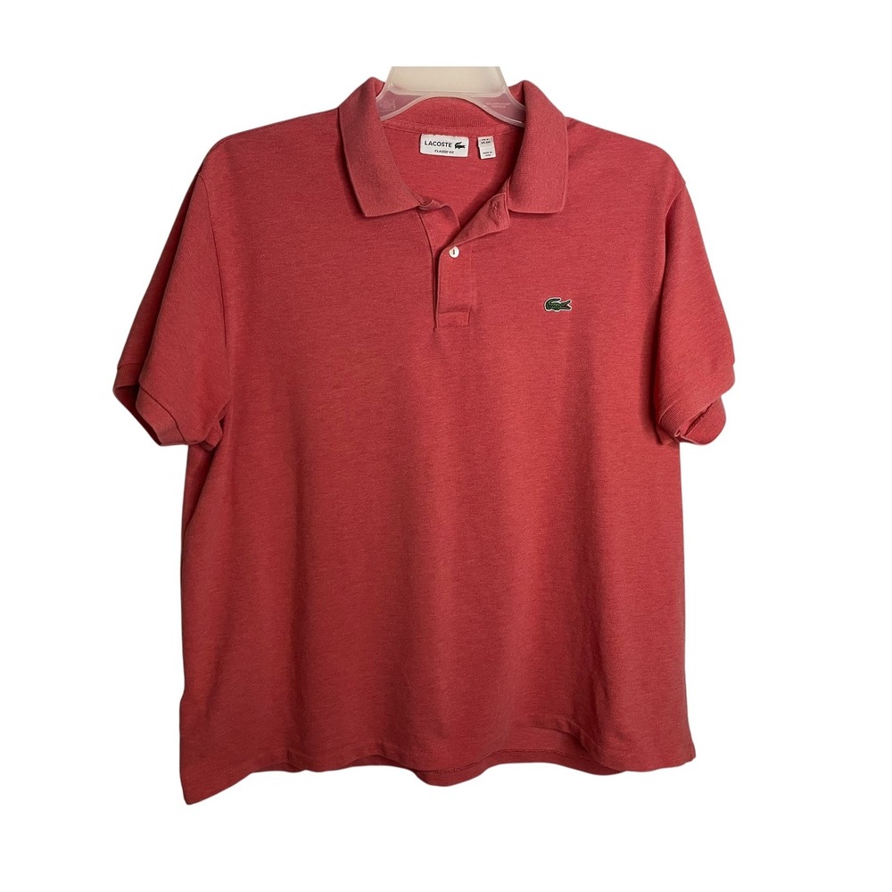 Lacoste Mens Classic Fit Polo Shirt Orange Cotton Logo Size 3XL